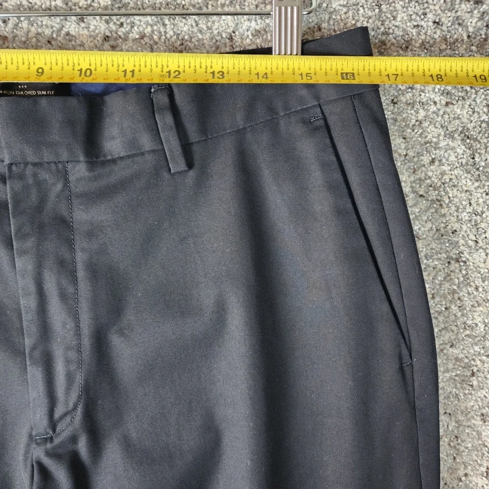 Banana Republic Chino Dress Pants Mens 34x32 Slim Fit Non-Iron Black Excellent